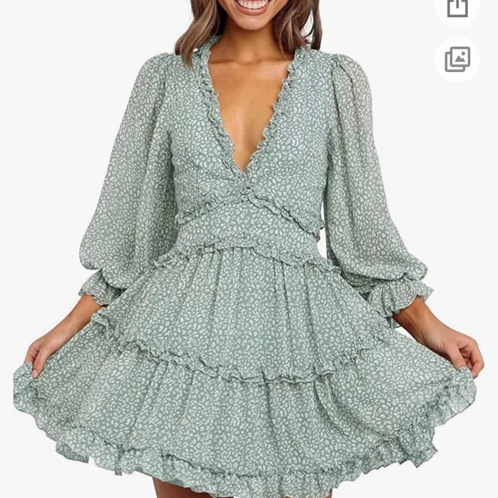 Ruffle Long Sleeve floral print mini dress- NEW✨